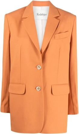 Rodebjer Vera Single-Breasted Blazer - Dames - Blazers - Oranje - XS - Wol - Jassen