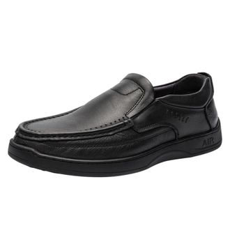 Generic Mens Slip on Loafers Classic Leather Business Casual Dress Shoes Comfortable for Work Office Shoes (Black,8.5)
