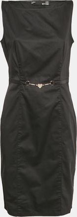 Love Moschino Black Cotton Waist Metal Embellished Short Dress