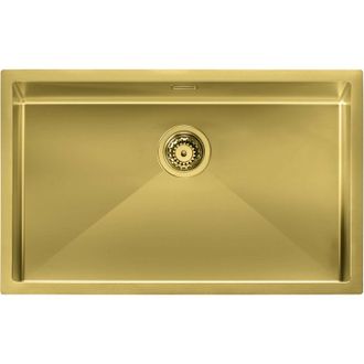 C'M Paris Lavello IRIDE MATT F3 1 vasca ACCIAIO INOX Finitura: COPPER BRONZE OPACO, incasso: slim, sottotop e filotop, 77X45 prof. 19