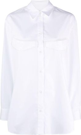 Simone Rocha long-sleeve cotton shirt - women - Cotton/Polyamide/Viscose - 4 - White