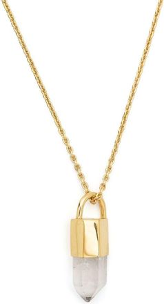 Parts Of Four Talisman quartz pendant necklace - unisex - Gold Plated Brass/quartz/Gold Plated Sterling Silver - One Size