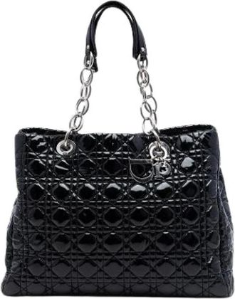 Dior Pre-owned Vintage Quilted Patent Leather Tote - Dames - Vintage Handtas - Zwart - ONE Size - Leer - Vintage