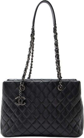 Chanel Black Caviar Leather City Small Shopping Tote (Authentic Pre-Loved)