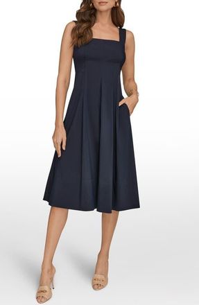 DKNY Fit & Flare Midi Dress in Nightfall at Nordstrom, Size 4