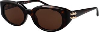 Alexander McQueen Stijlvolle zonnebril Am 0469S - Dames - Zonnebrillen - Bruin - 50 MM - Accessoires