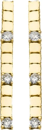 Luxenter oorbellen in 925 sterling zilver en briljant zirkonia met 18 karaats gouden afwerking - Dorane
