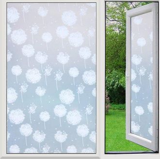 No Brand L&aacute;mina Antiest&aacute;tica Para Ventanas, L&aacute;mina Opaca Para Mayor Privacidad, Resistente A Los Rayos Uv, L&aacute;mina Decorativa Con Motivo De Diente De Le&oacute;n, Apta