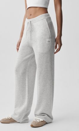 Alo | Wool Cashmere New Class Sweatpant in White Heather, Size: Medium