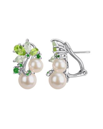 Rina Limor Silver 2.55 Ct. Tw. Gemstone & Pearl Dangle Earrings