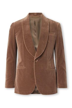 Kingsman Slim-Fit Shawl-Collar Cotton-Velvet Tuxedo Jacket