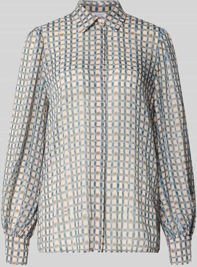 Relaxed Fit Hemdbluse in semitransparentem Design in Ecru, Gr&ouml;&szlig;e 34