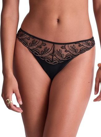 Aubade Womens Cosmic Romance Tanga - Black Polyamide - Size Medium
