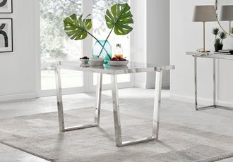 Furniturebox Kylo 120cm 4-Seater Rectangular Dining Table With U Legs in Off-White