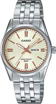 Casio Womens Beige Dial Stainless Steel Bracelet Watch - LTP-1335D-9AV