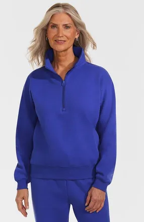 Lands End Serious Sweats Relaxed Quarter Zip Pullover Sweatshirt in Blue Breeze at Nordstrom, Size X-Large