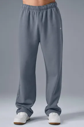 Alo | Accolade Straight Leg Sweatpant in Steel Grey, Size: 2XL