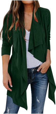 Generic Womens Cardigans Long Sleeve Open Front Coats Fashion Irregular Hem Jackets Lightweight Casual Loose Solid Color Coats Elegant Casual Loose Outdoor Ja