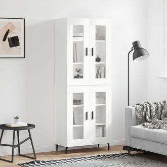 vidaXL Vidaxl - Aparador Alto Madera Contrachapada Blanco 69,5x34x180 Cm