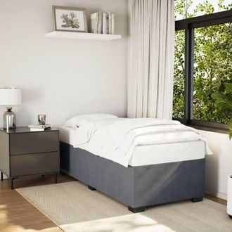 Berkfield Home Bed Frame without Mattress Dark Grey 90x190 cm Single Velvet