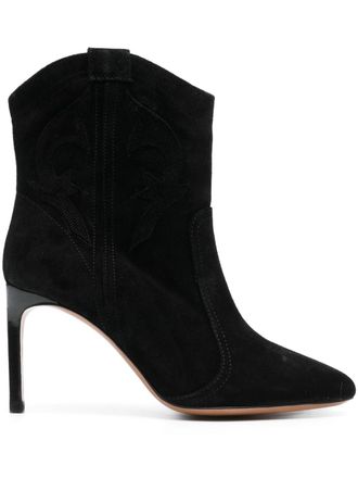 BA&SH 80mm suede ankle boots - Black