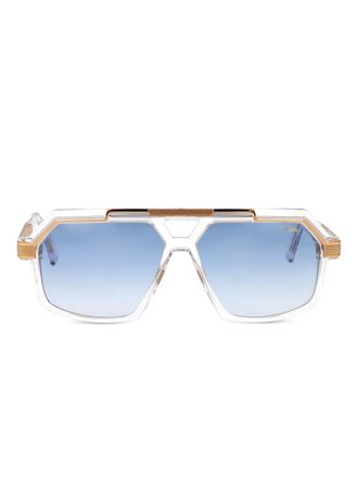 Cazal Occhiali da sole con montatura stile pilota - Bianco