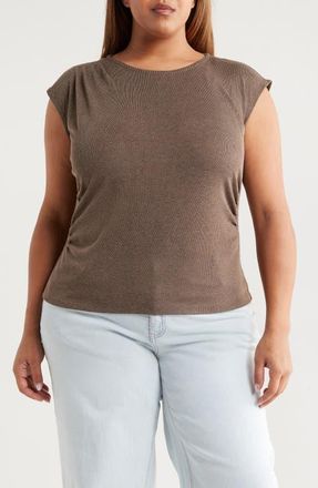 Wit & Wisdom Cap Sleeve Top in Mushroom at Nordstrom, Size 1X