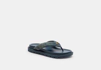 Coach Brynn Thong Sandal In Loved Denim