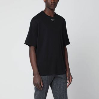 Prada Black T-shirt with logo triangle