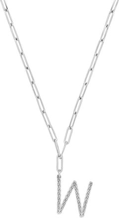 Sterling Forever Braided Initial Pendant Necklace