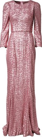Dolce & Gabbana Pink Sequinned Mermaid Long Gown Womens Dress