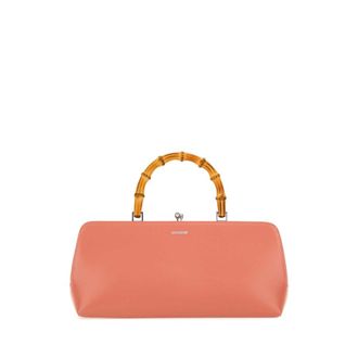 Jil Sander Salmon Leather Small Goji Bamboo Handbag