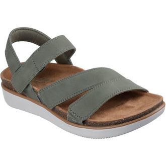 Skechers Lifted Comfort Polyurethane Womens Olive Sandals Pu - Size UK 6