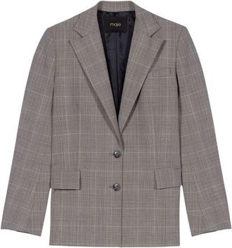 Maje Checked suit jacket in Grey at Nordstrom, Size 38 Eu