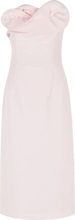 Magda Butrym Powder Pink Floral Swirl Silk Corset Midi Dress