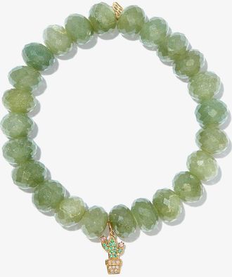 Sydney Evan 14K Yellow Gold Cactus Opal Diamond Beaded Bracelet - Womens - 14kt Yellow Gold/Opal/Diamond/Sapphire