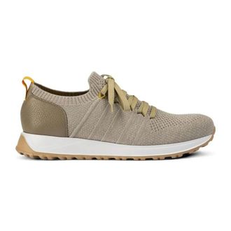 Doucal's Schoenen, Heren, Beige, 44 EU, Leer, Gebreide Leren Sneaker