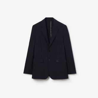 Burberry Seersucker Cotton Linen Tailored Jacket