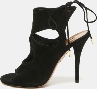 Aquazzura Black Suede Sexy Thing Sandals