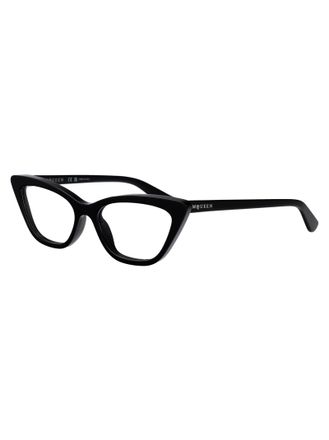 Alexander McQueen AM0560O Cat-Eye Acetate Eyeglasses - Black