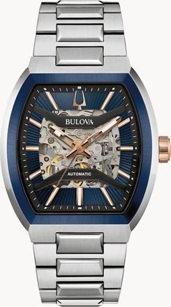 Bulova Maquina Mens Silver Watch 98A319 Stainless Steel - One Size