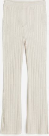 H&M Ausgestellte Hose aus Rippstrick - Beige