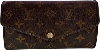 Louis Vuitton Monogram Brown Leather Long Wallet (Bi-Fold) (Pre-Owned)