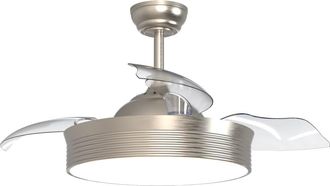 Sulion Ventilador de techo retráctil con luz metalizado mediano