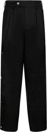 Amiri Zwarte Broek met Zijplooien en Drukknopen - Heren - Straight fit broeken - Zwart - M - Broeken