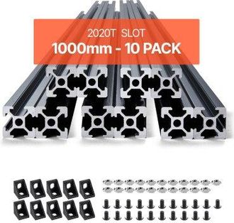 OEM 10 Piezas Perfiles De Extrusi&oacute;n De Aluminio 2020 Con Ranura En T De 1000 Mm, Riel Lineal Anodizado De Alta Resistencia Para Impresora 3d, M&aacute;quina Cnc 
