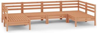 vidaXL Vidaxl - Juego Muebles De Jard&iacute;n 6 Piezas Madera Maciza Pino Marr&oacute;n Miel