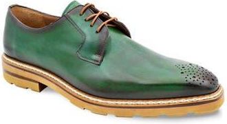 Mezlan Lug Sole Brogue Medallion Derby in Forest at Nordstrom Rack, Size 10.5