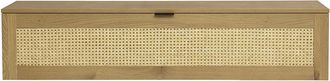 Miliboo Almacenamiento De Pared Acabado En Madera Clara Y Tejido De Rat&aacute;n 1 Puerta L135 Cm Manille