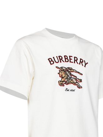 Burberry Knight Check Embroidered T-Shirt - White